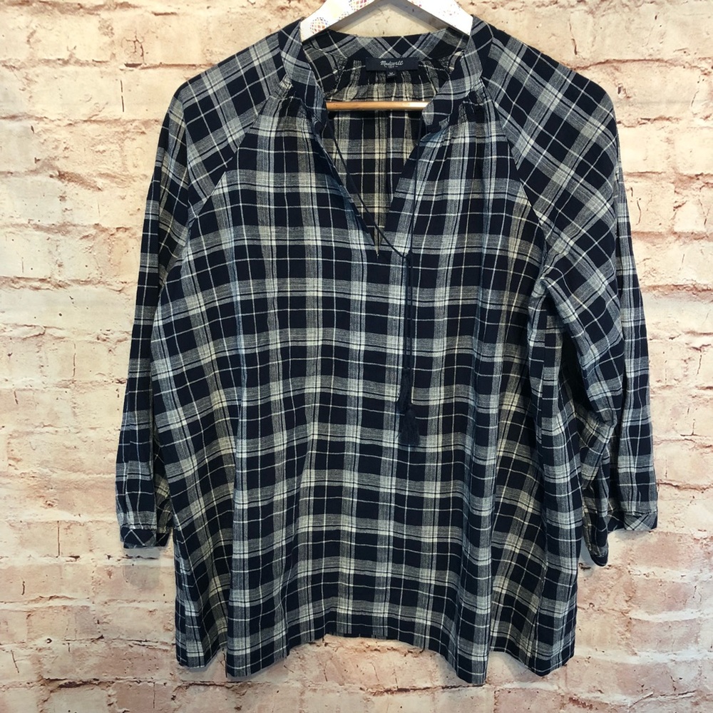 Madewell Tassel Peasant Blouse Top - Picture 2 of 7